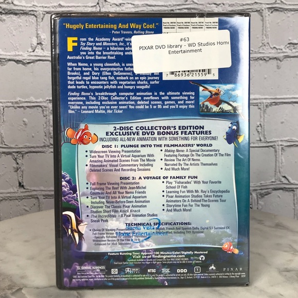 Walt Disney Finding Nemo Vintage 2003 2-Disc Collectors Edition New DVD Movies - Picture 2 of 2